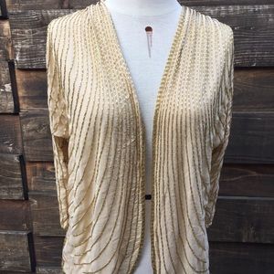 Vintage Creme Top with Gold Beading